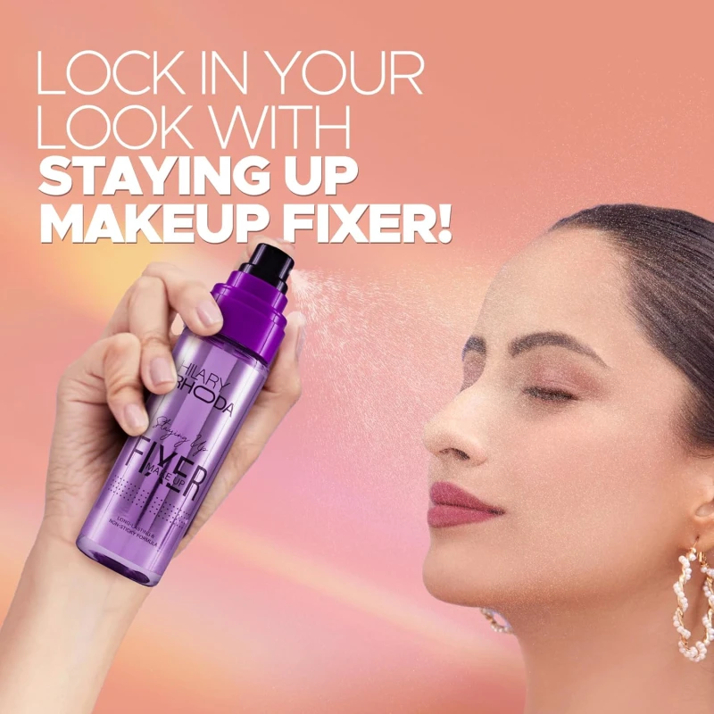 Hilary Rhoda Staying Up Makeup Fixer Spray | Long-Lasting Setting Spray with Niacinamide | Smudge-Proof, Waterproof & Hydrating Formula | Non-Sticky Finish | 105ml thumbnail 4